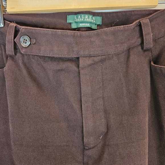 Lauren Ralph Lauren Brown Career Pant Sz 14 Business Workwear Durability Stretch - Picture 6 of 10